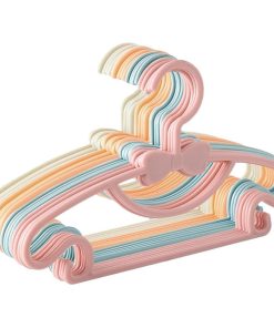 ベビーハンガー 子供用ハンガー プラスチック 洗濯 パステルカラー(４色（ホワイト・ピンク・ライトブルー・オレン,  子ども用)