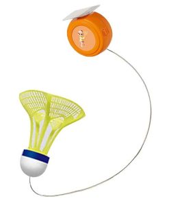 一人でじっくり練習できる  セルフバドミントントレーナー 吊り下げ式 ポータブルバドミントン練習セット TE929986オレンジ×イエロー(24y7m)