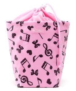 消臭おむつポーチ 巾着タイプ 水玉音符のハーモニー ピンク オムツケース おむつ入れ おむつバッグ 赤ちゃん ベビー 出産祝い ゆうパケット配送