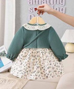 ワンピース花柄入園式子供服 女の子入学式卒園式子供きれいめフォーマル ベビー長袖結婚式 衣装 誕生日 服1歳 2歳 3歳 4歳 5歳 キッズ80 90