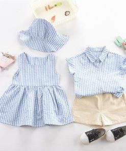 ベビー服 セットアップ 女の子 ワンピース 帽子 男の子 チェック柄シャツ 半袖シャツ ショートパンツ 双子 双子コーデ 姉妹 お揃い 出産祝い 夏