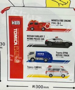 トミカ ビニール バッグ 巾着袋 ビニール素材 乗り物 子供 男の子 プール 着替え 海 巾着 軽い 軽量 男児 防水 濡れたもの 雨 パトカー 救急車 消防車