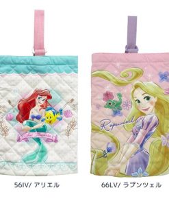 Disney 【ネコポス便発送可】D7256-66 キルトシューズケース アリエル ラプンツェル ディズニー プリンセス 約H30×W21cm 子供 キッズ 上履き