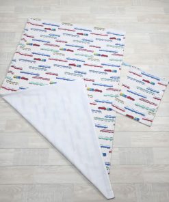 フジキ 携帯用 お昼寝布団用 敷き布団用カバー 巾着付き トレイン2 ファスナータイプ 日本製 キッズ 保育園 単品 カバー 洗い替え